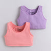 BUMZEE Peach & Lavender Girls Cotton Non Padded Beginners Bra Pack of 2