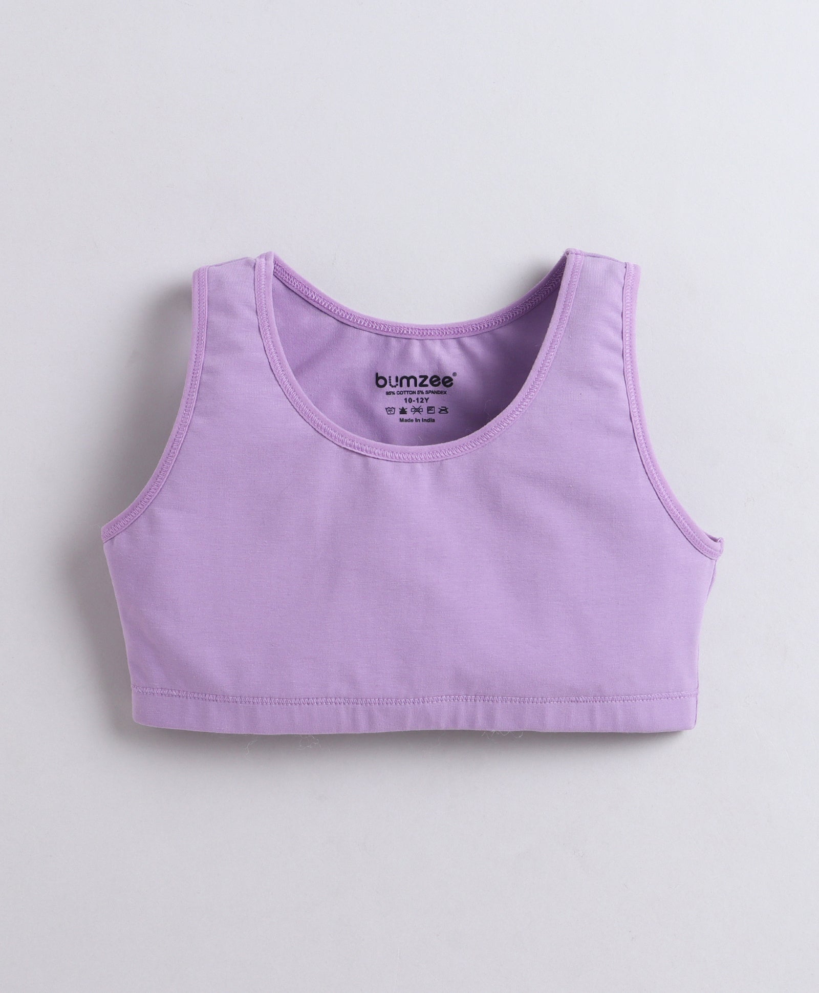 BUMZEE Peach & Lavender Girls Cotton Non Padded Beginners Bra Pack of 2