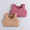 BUMZEE Beige & Mauve Girls Cotton Non Padded Beginners Bra Pack of 2