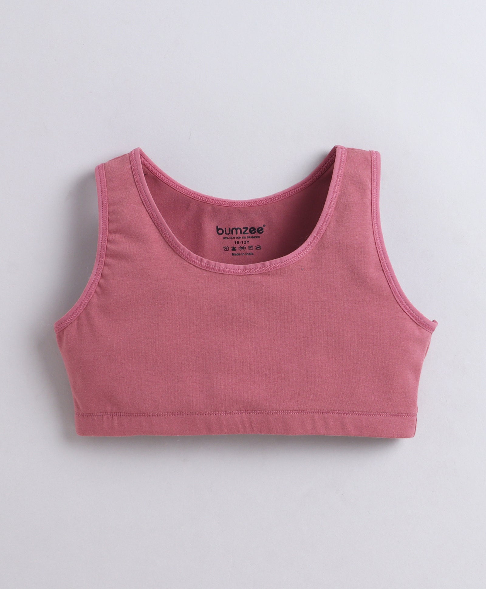 BUMZEE Beige & Mauve Girls Cotton Non Padded Beginners Bra Pack of 2