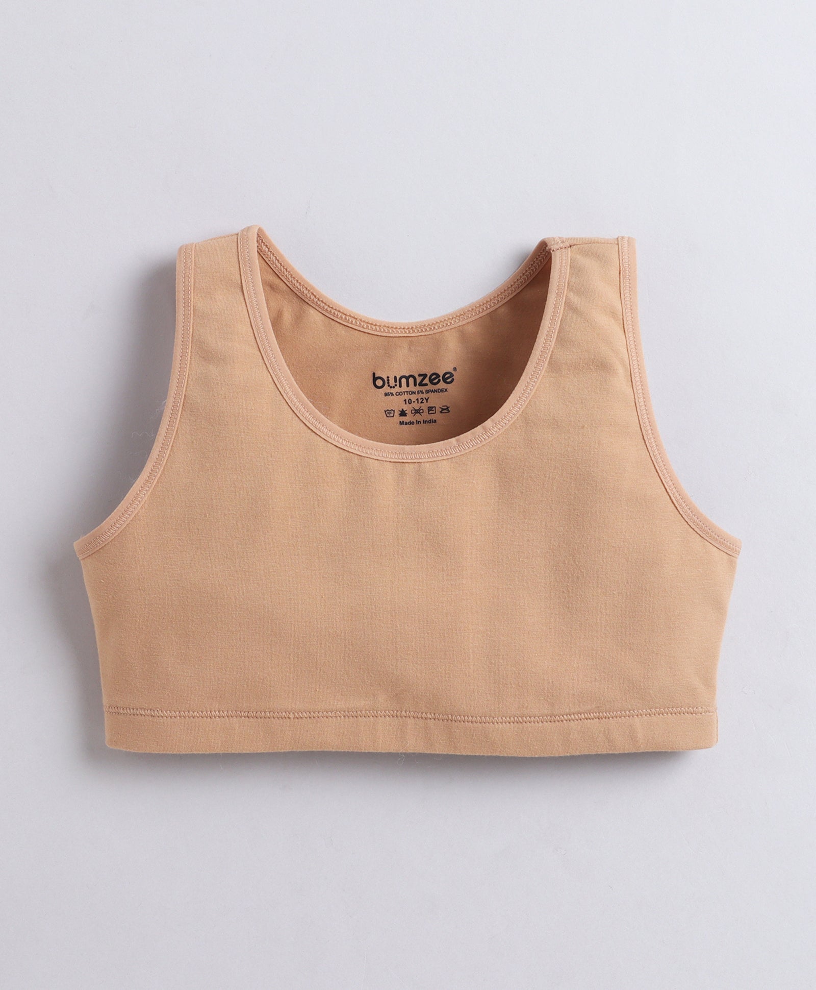 BUMZEE Beige & Mauve Girls Cotton Non Padded Beginners Bra Pack of 2