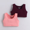 BUMZEE Peach & Wine Girls Cotton Non Padded Beginners Bra Pack of 2