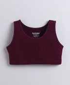 Bumzee Peach & Wine Beginners Bra, Pack of 2, Stretch Cotton