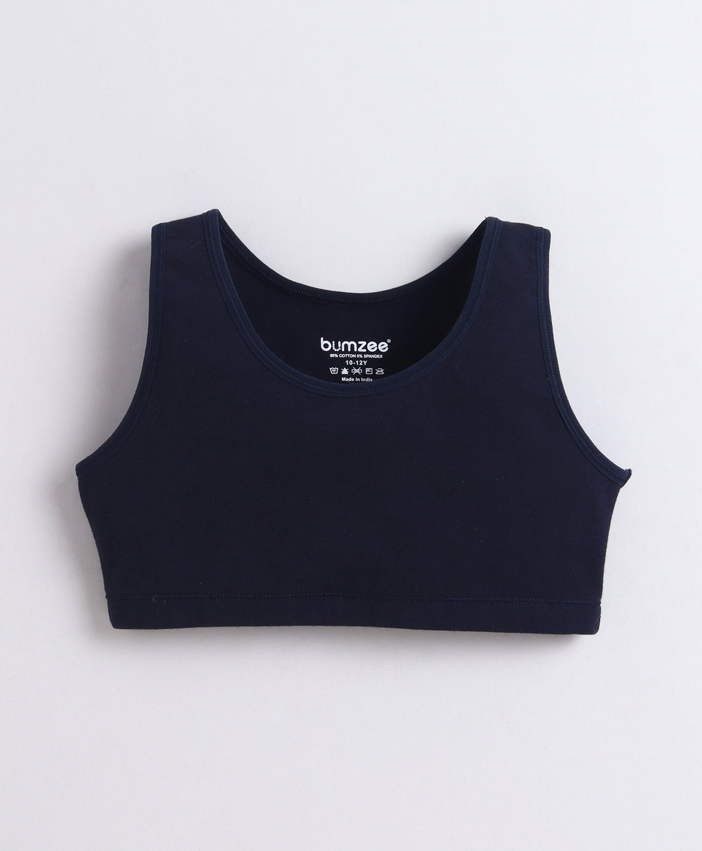 Bumzee Navy & Lavender Beginners Bra, Pack of 2, Stretch Cotton