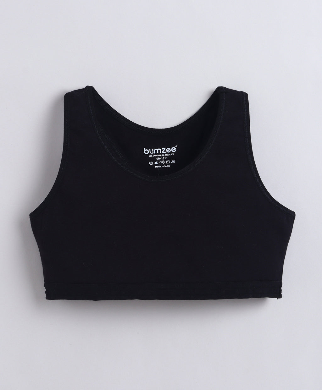 Bumzee Black & White Beginners Bra, Pack of 2, Sleeveless, Stretch Cotton, Non Padded (Style Peb11460)