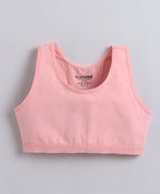 Bumzee Pink & Mint Green Beginners Bra, Pack of 2, Sleeveless, Stretch Cotton, Padded (Style Peb11463)