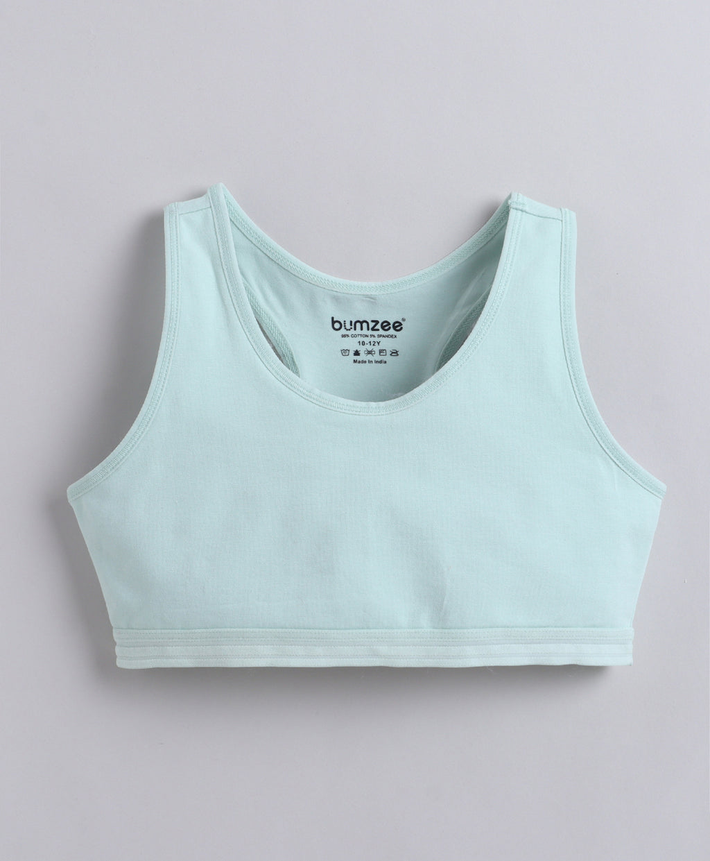 Bumzee Pink & Mint Green Beginners Bra, Pack of 2, Sleeveless, Stretch Cotton, Padded (Style Peb11463)
