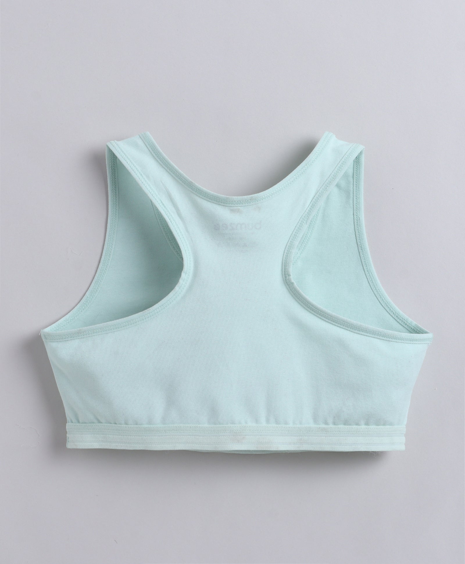 BUMZEE Pink & Mint Green Girls Cotton Non Padded Beginners Sport Bra Pack of 2