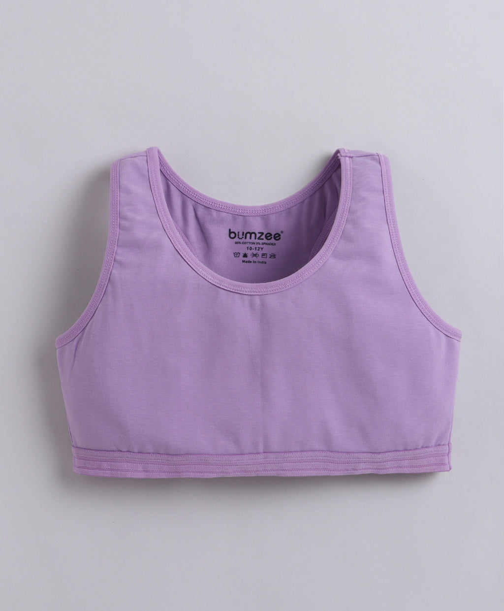 Bumzee Peach & Lavender Beginners Bra, Pack of 2, Sleeveless, Stretch Cotton, Non Padded (Style Peb11464)