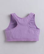 Bumzee Peach & Lavender Beginners Bra, Pack of 2, Sleeveless, Stretch Cotton, Non Padded (Style Peb11464)