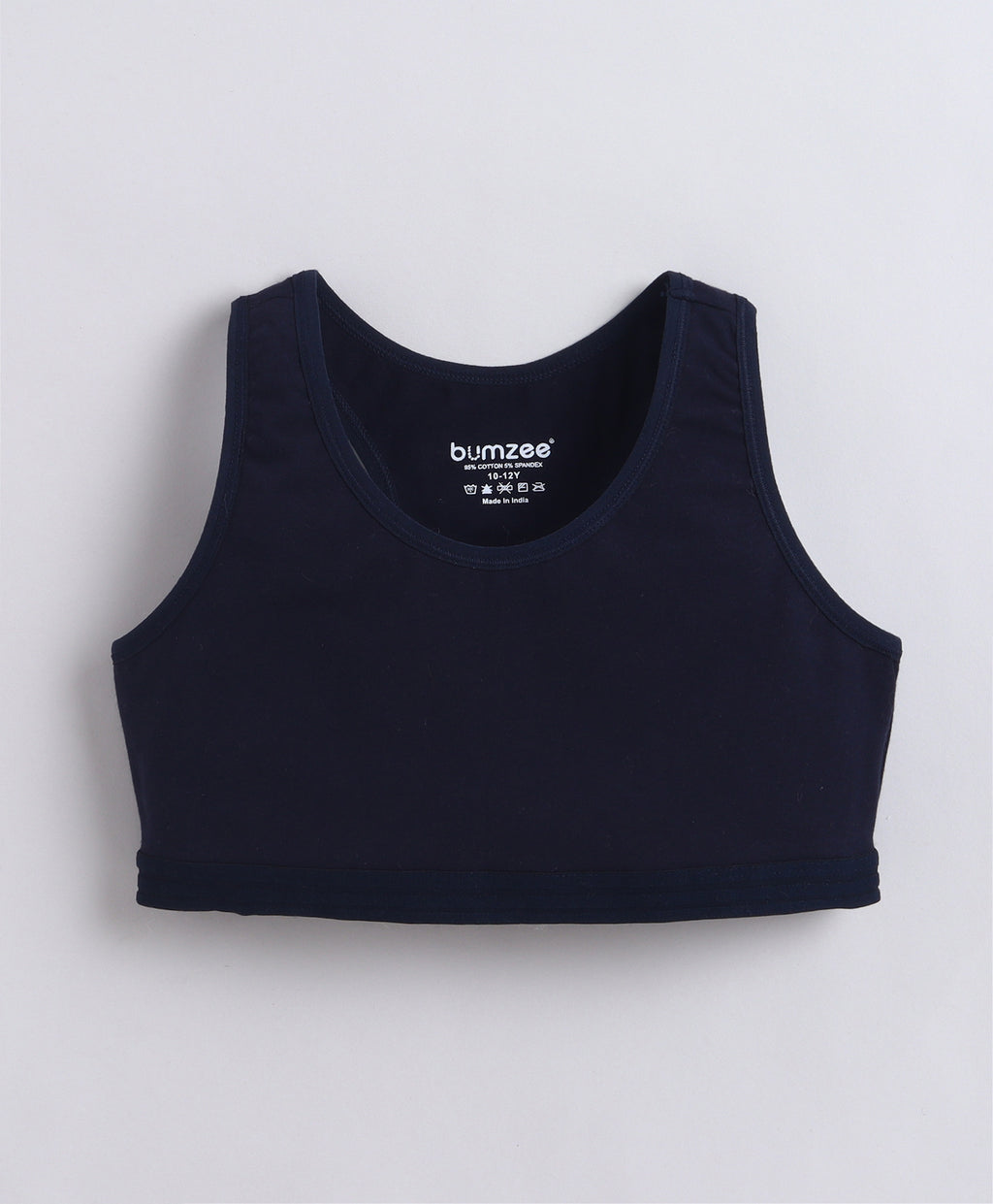 Bumzee Navy & Mauve Beginners Bra, Pack of 2, Sleeveless, Stretch Cotton, Non Padded (Style Peb11465)