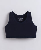 Bumzee Navy & Mauve Beginners Bra, Pack of 2, Sleeveless, Stretch Cotton, Non Padded (Style Peb11465)