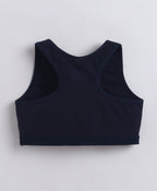 Bumzee Navy & Mauve Beginners Bra, Pack of 2, Sleeveless, Stretch Cotton, Non Padded (Style Peb11465)