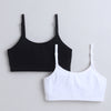 BUMZEE Black & White Girls Cotton Non Padded Beginners Bra Pack of 2