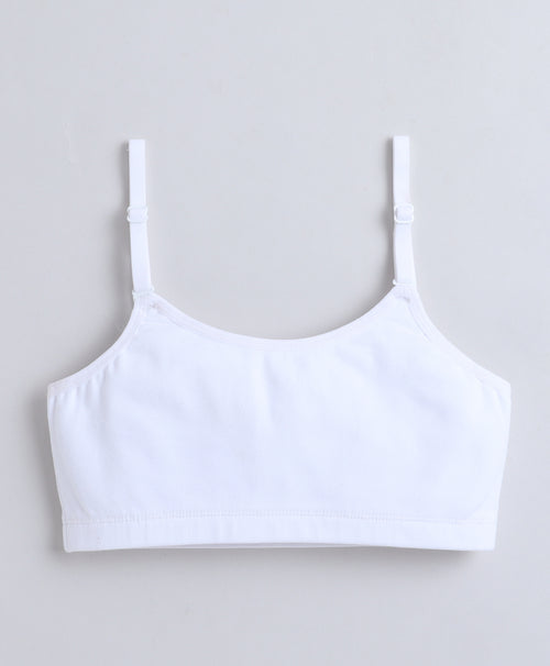 BUMZEE Black & White Girls Cotton Non Padded Beginners Bra Pack of 2