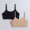BUMZEE Black & Beige Girls Cotton Non Padded Beginners Bra Pack of 2