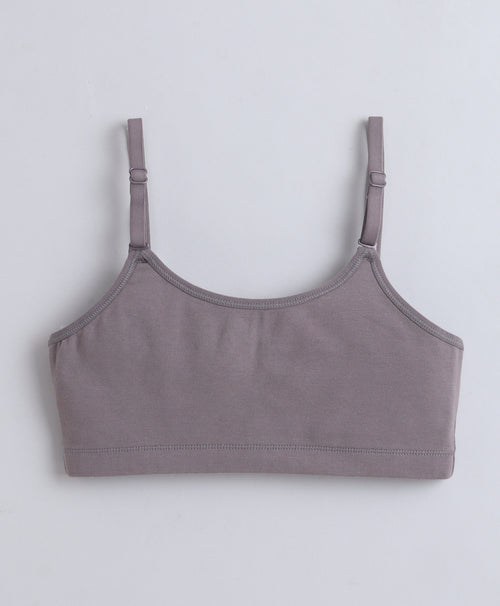 BUMZEE Black & Grey Girls Cotton Non Padded Beginners Bra Pack of 2