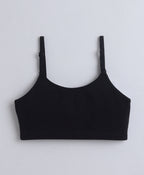 Bumzee Black & Grey Beginners Bra, Pack of 2, Sleeveless, Stretch Cotton, Non Padded (Style Peb11468)
