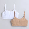 BUMZEE White & Beige Girls Cotton Non Padded Beginners Bra Pack of 2