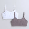 BUMZEE White & Grey Girls Cotton Non Padded Beginners Bra Pack of 2