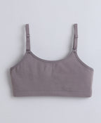 Bumzee White & Grey Beginners Bra, Pack of 2, Sleeveless, Stretch Cotton, Non Padded (Style Peb11470)