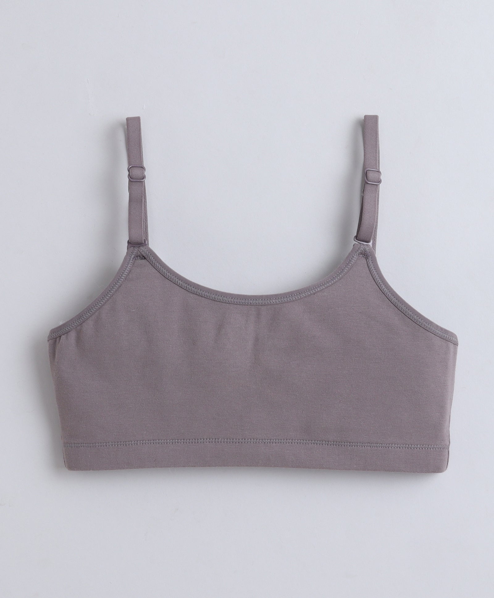 BUMZEE Grey & Beige Girls Cotton Non Padded Beginners Bra Pack of 2