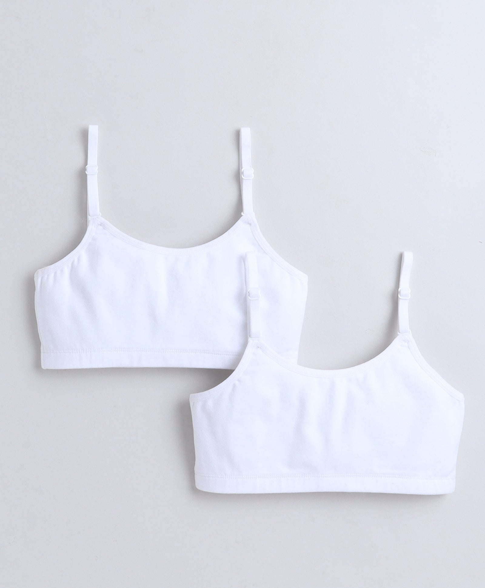 BUMZEE White Girls Cotton Non Padded Beginners Bra Pack of 2