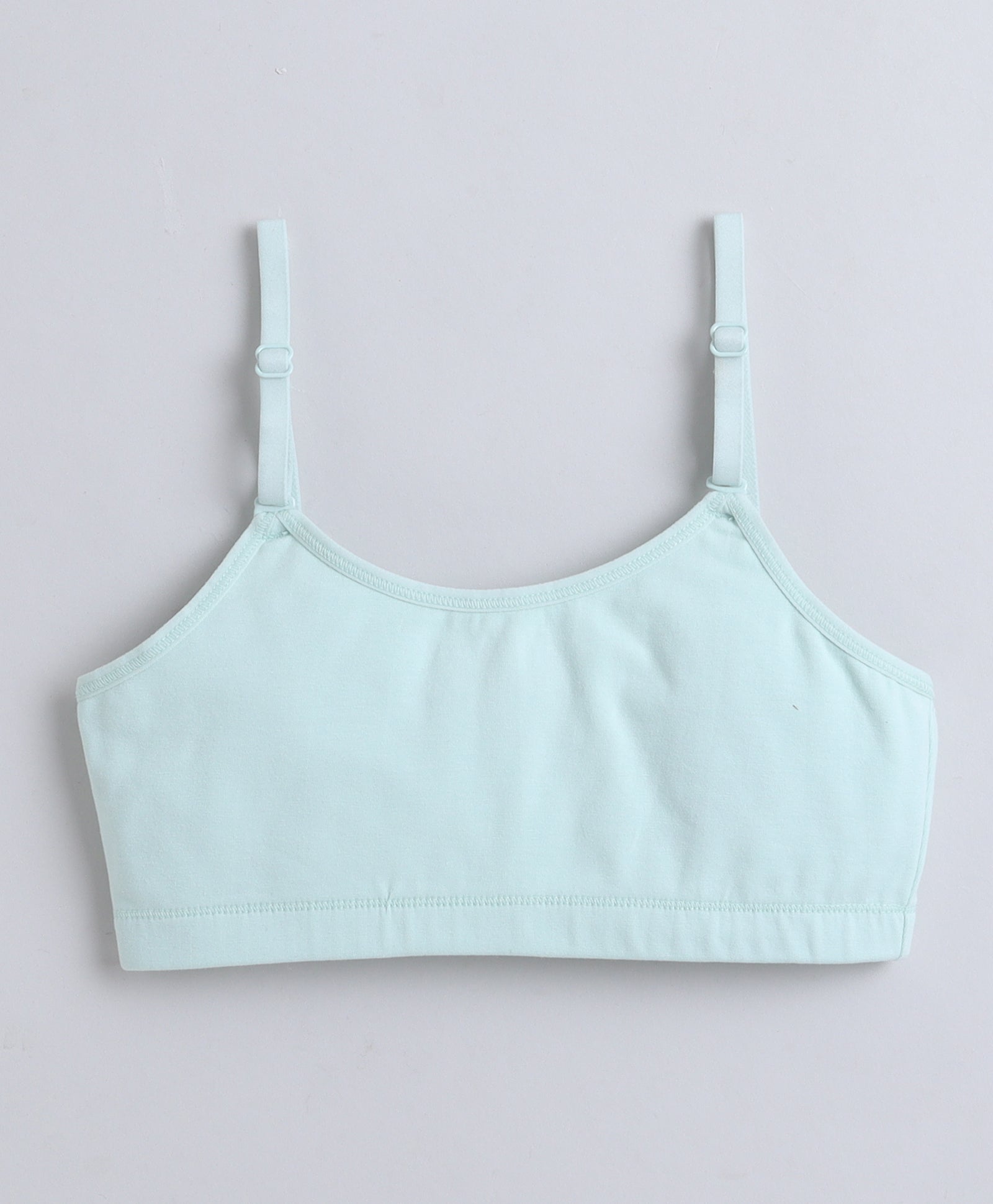 BUMZEE Pink & Mint Green Girls Cotton Non Padded Beginners Bra Pack of 2