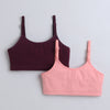 BUMZEE Peach & Wine Girls Cotton Non Padded Beginners Bra Pack of 2