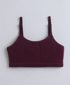 Bumzee Peach & Wine Beginners Bra, Pack of 2, Sleeveless, Stretch Cotton