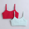 BUMZEE Dark Pink & Mint Girls Cotton Non Padded Beginners Bra Pack of 2