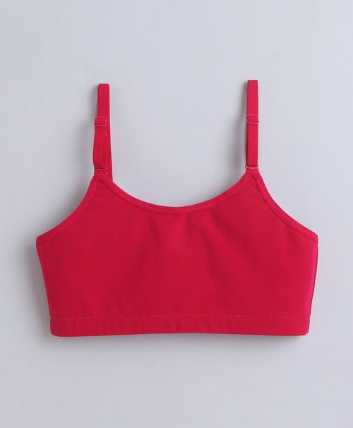 BUMZEE Dark Pink & Mint Girls Cotton Non Padded Beginners Bra Pack of 2