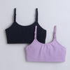 BUMZEE Navy & Lavender Girls Cotton Non Padded Beginners Bra Pack of 2