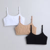 BUMZEE Black & White Girls Cotton Non Padded Beginners Bra Pack of 3