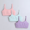 BUMZEE Lavender & Mint Girls Cotton Non Padded Beginners Bra Pack of 3