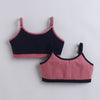 BUMZEE Navy & Mauve Girls Cotton Non Padded Beginners Bra Pack of 2