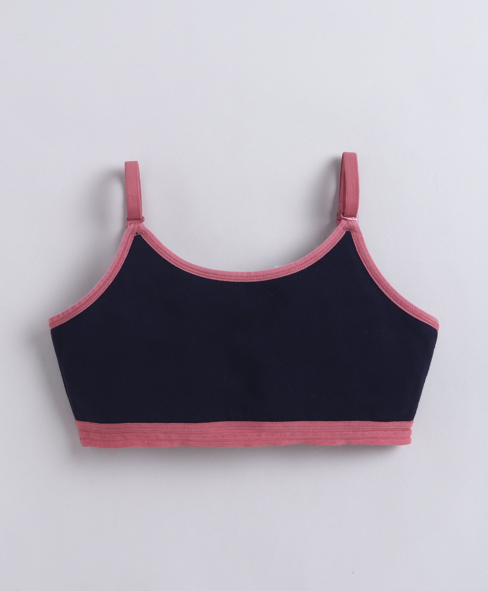 BUMZEE Navy & Mauve Girls Cotton Non Padded Beginners Bra Pack of 2