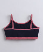 Bumzee Navy & Mauve Beginners Bra, Pack of 2, Sleeveless, Stretch Cotton, Non Padded (Style Peb11482)