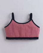 Bumzee Navy & Mauve Beginners Bra, Pack of 2, Sleeveless, Stretch Cotton, Non Padded (Style Peb11482)