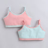 BUMZEE Pink & Mint Green Girls Cotton Non Padded Beginners Bra Pack of 2