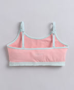 Bumzee Pink & Mint Green Beginners Bra, Pack of 2, Sleeveless, Stretch Cotton, Padded (Style Peb11483)