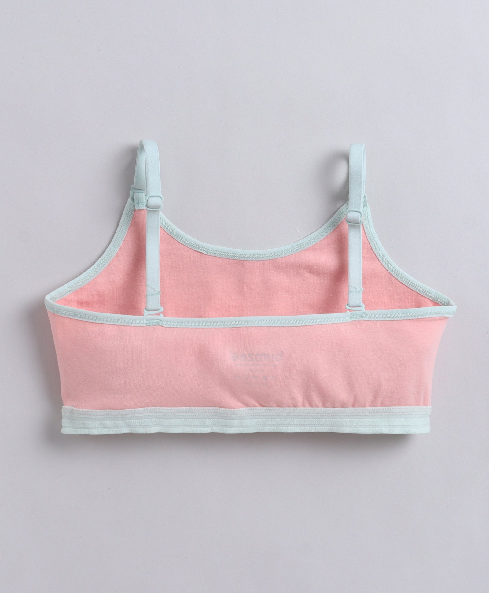 BUMZEE Pink & Mint Green Girls Cotton Non Padded Beginners Bra Pack of 2