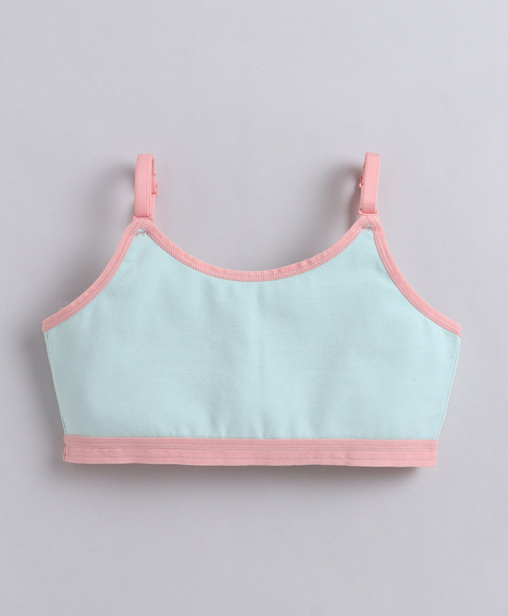 Bumzee Pink & Mint Green Beginners Bra, Pack of 2, Sleeveless, Stretch Cotton, Padded (Style Peb11483)