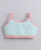 Bumzee Pink & Mint Green Beginners Bra, Pack of 2, Sleeveless, Stretch Cotton, Padded (Style Peb11483)