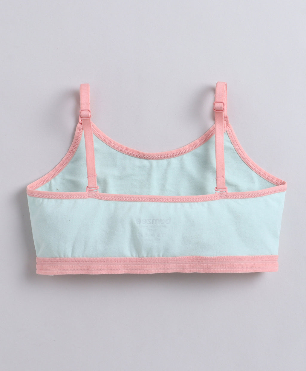 Bumzee Pink & Mint Green Beginners Bra, Pack of 2, Sleeveless, Stretch Cotton, Padded (Style Peb11483)