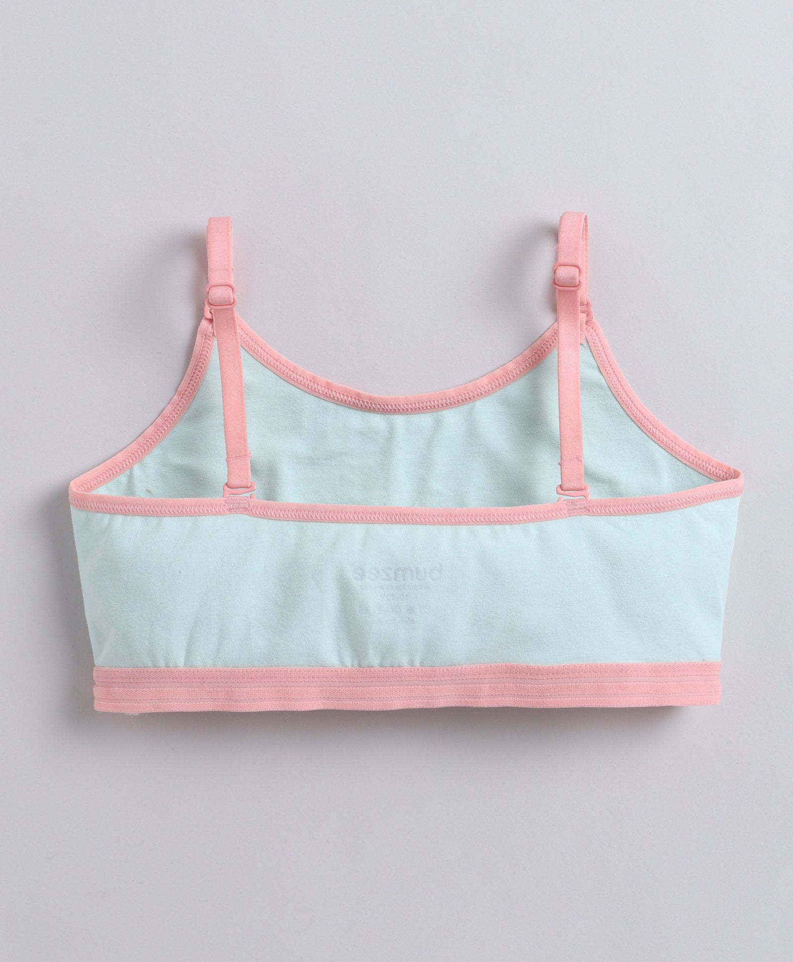 BUMZEE Pink & Mint Green Girls Cotton Non Padded Beginners Bra Pack of 2