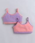 Bumzee Peach & Lavender Beginners Bra, Pack of 2, Sleeveless, Stretch Cotton, Non Padded (Style Peb11484)