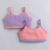 BUMZEE Peach & Lavender Girls Cotton Non Padded Beginners Bra Pack of 2