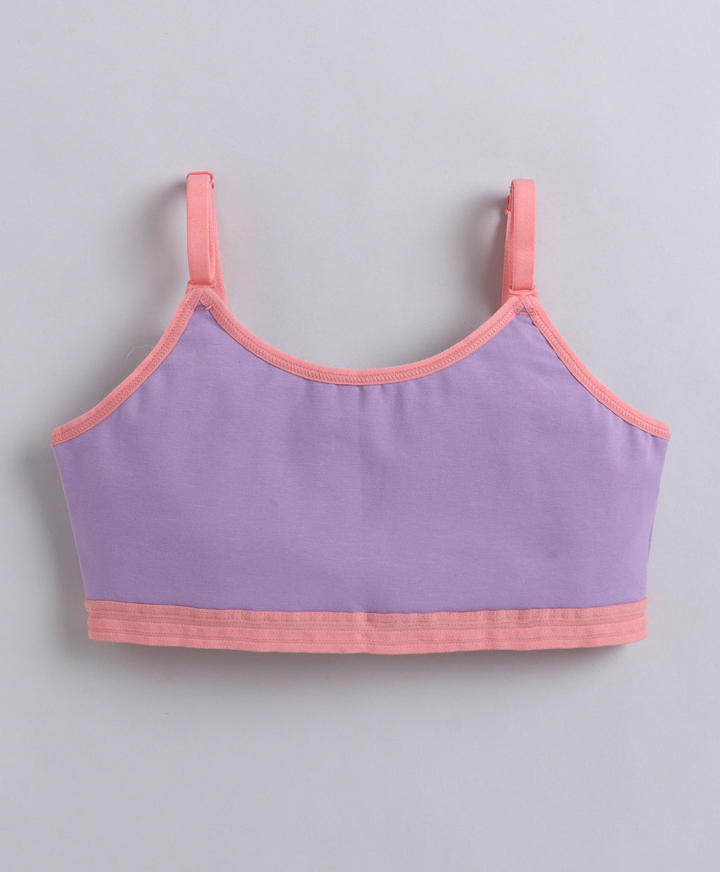 Bumzee Peach & Lavender Beginners Bra, Pack of 2, Sleeveless, Stretch Cotton, Non Padded (Style Peb11484)