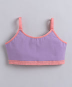 Bumzee Peach & Lavender Beginners Bra, Pack of 2, Sleeveless, Stretch Cotton, Non Padded (Style Peb11484)